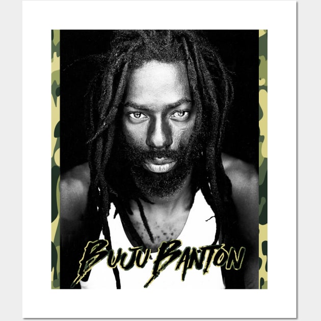 Buju Banton - Reggae Rastafari Jah Army Roots Shirt Wall Art by Rastafari_Reggae_Shop